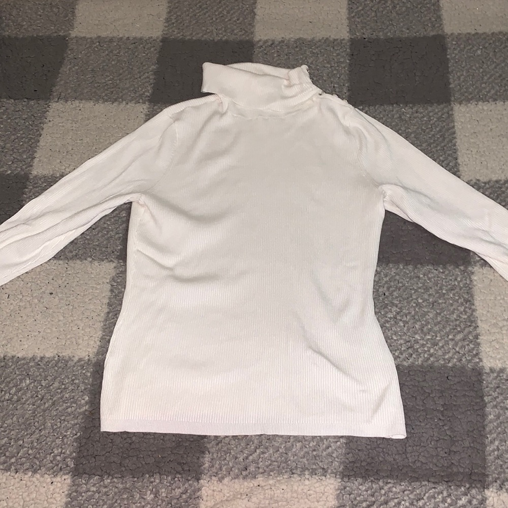 Women’s white turtleneck top